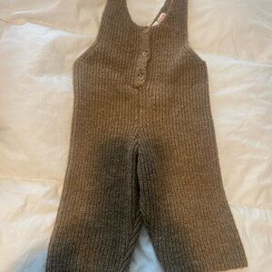 Zara Cozy Brown Knit Overalls for Kids